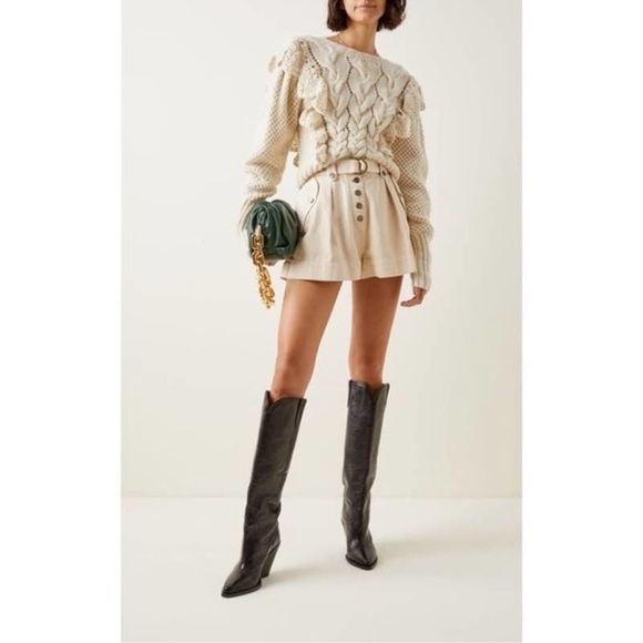 NWT Ulla Johnson Cream Colored Romina Ruffled Wool Sweater - Picture 3 of 8